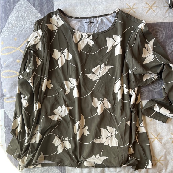 LandsEnd Tankini with matching rash guard Floral - Picture 3 of 4